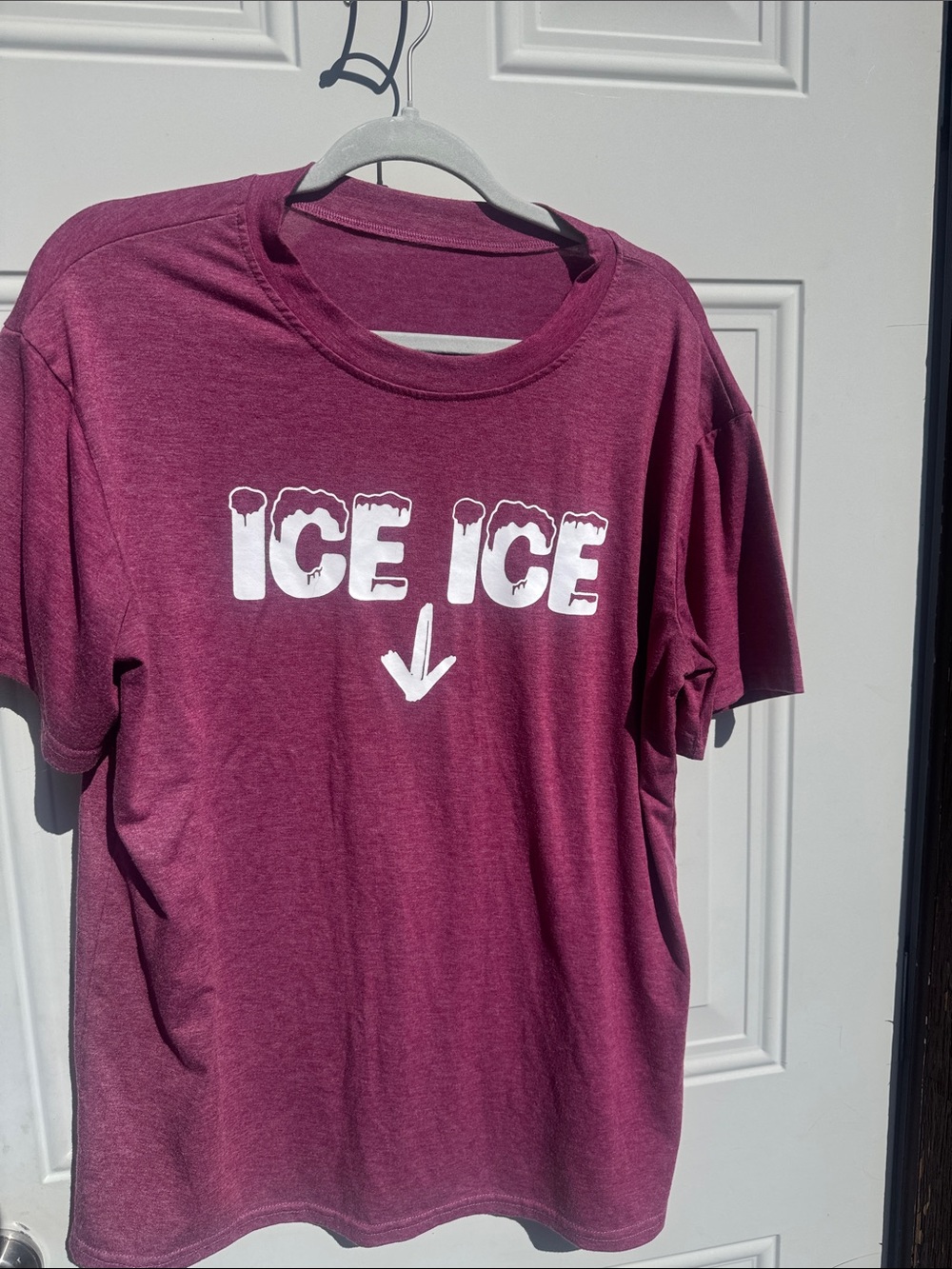 Woman’s "Ice Ice" Graphic Tee - Maroon
